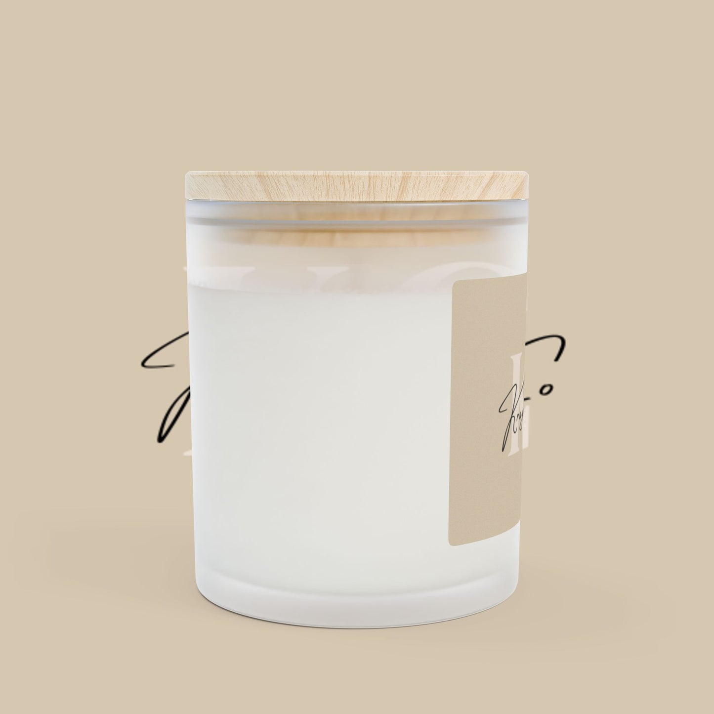 Krayez & Co.® 11oz Frosted Glass Candle w/Wooden Lid
