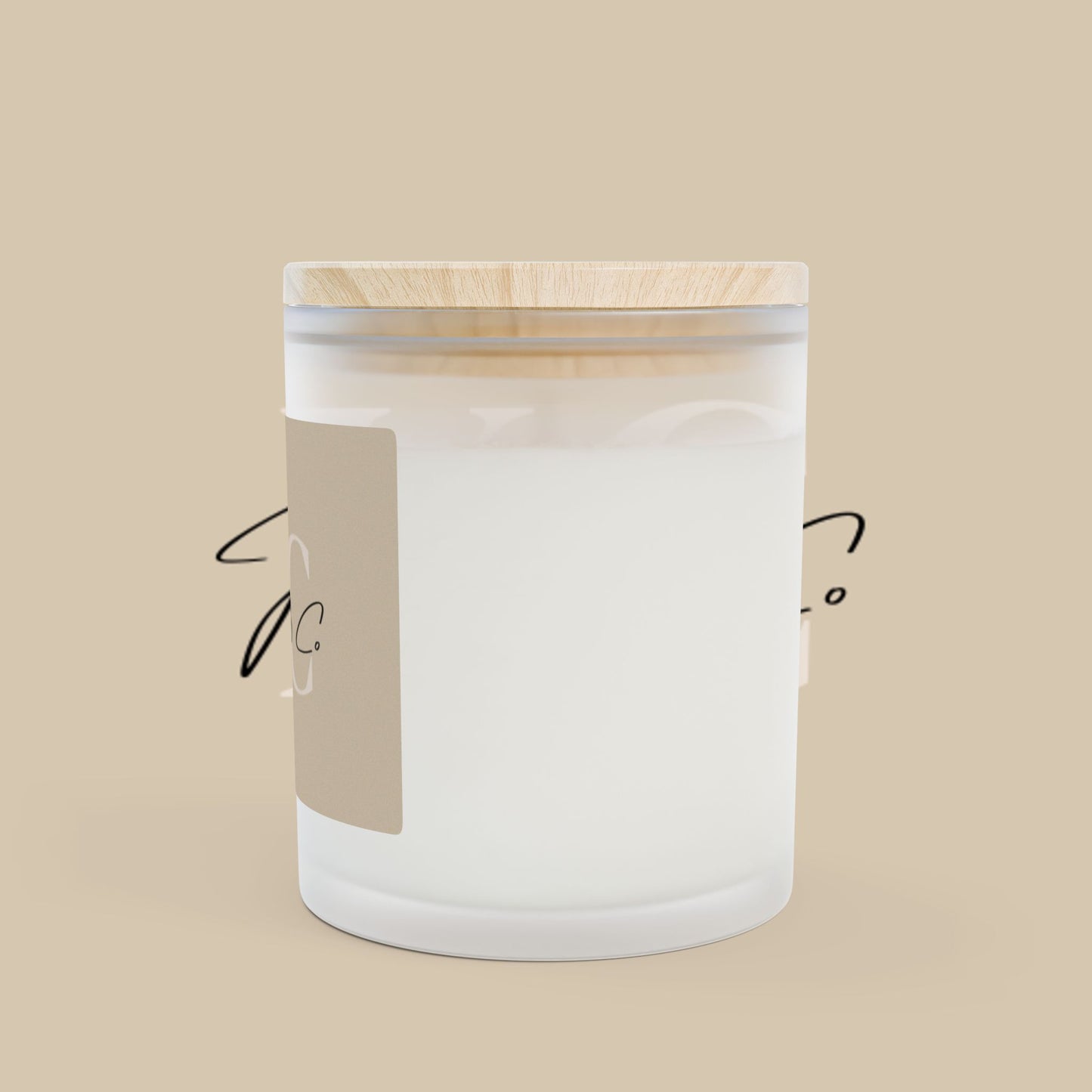 Krayez & Co.® 11oz Frosted Glass Candle w/Wooden Lid